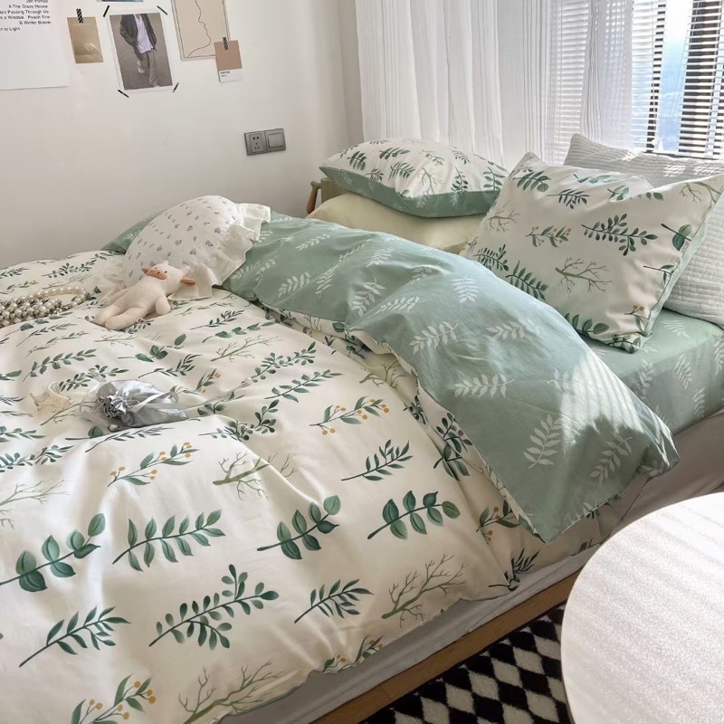 Bộ Chăn Ga Gối ❤️ Cotton Living hoa đủ mọi size đệm cotton 100% chăn ga Hàn Quốc Mượt Decor nhập khẩu chính hãng