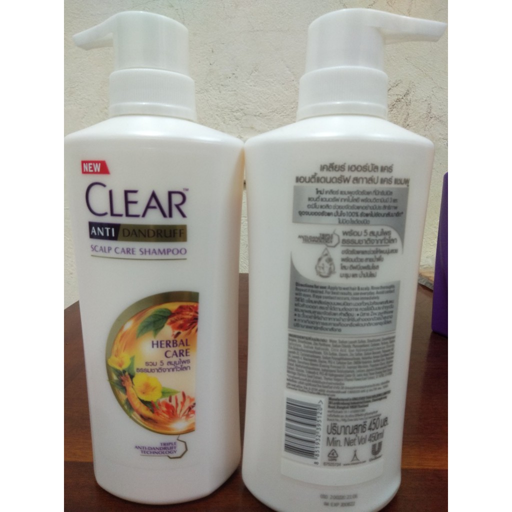 [ Freeship từ 50k] Dầu gội đầu SẠCH GÀU Clear thảo dược Thái Lan 450ml DÀNH CHO DA ĐẦU YẾU