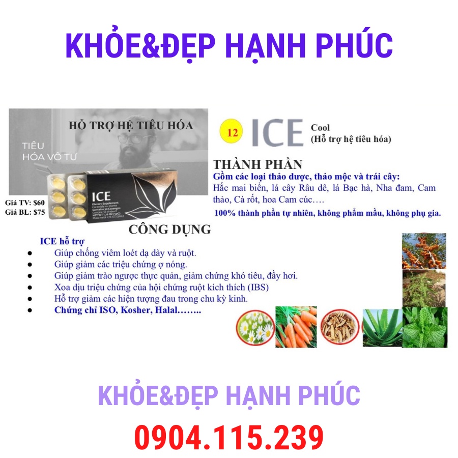[ Date T8/23 ] Viêm ngậm hỗ trợ tiêu hóa APLGO - ICE – 30 viên/hộp