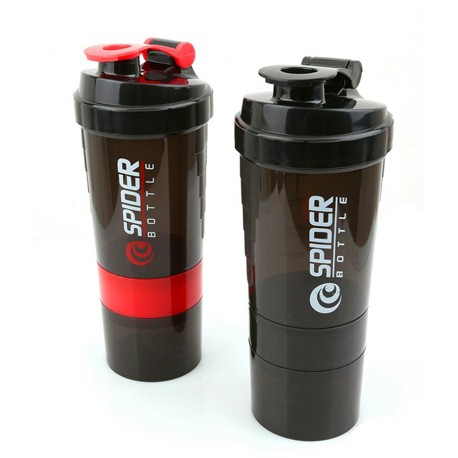 Bình lắc Spider tập gym 3 ngăn tiện dụng 600ml