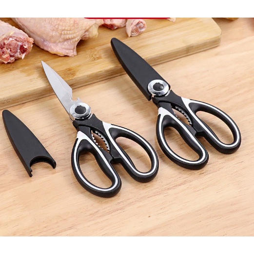Kéo cắt thịt gà cán gỗ đa năng