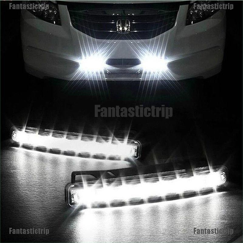 Fantastictrip Car Light 8 LED DRL Fog Driving Daylight Daytime Running White Lamp