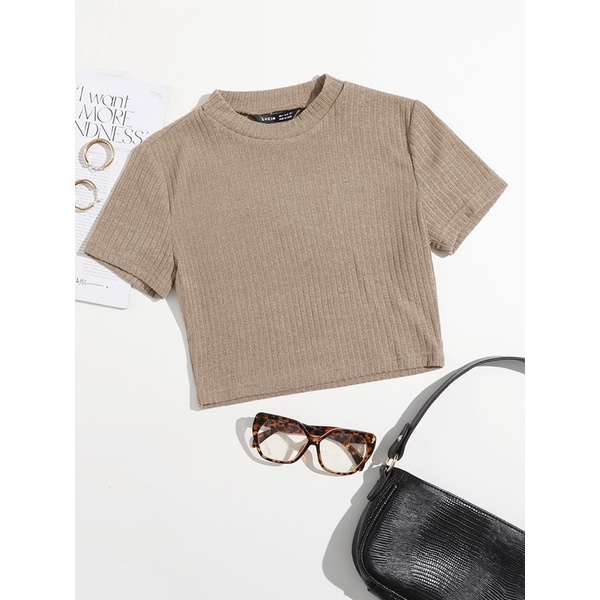 Áo croptop nữ ôm body tay ngắn basic