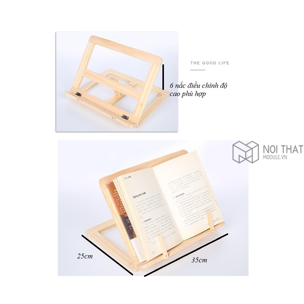 Giá đỡ kẹp sách chống cận thị cho bé chất liệu gỗ thông tự nhiên an toàn sức khỏe