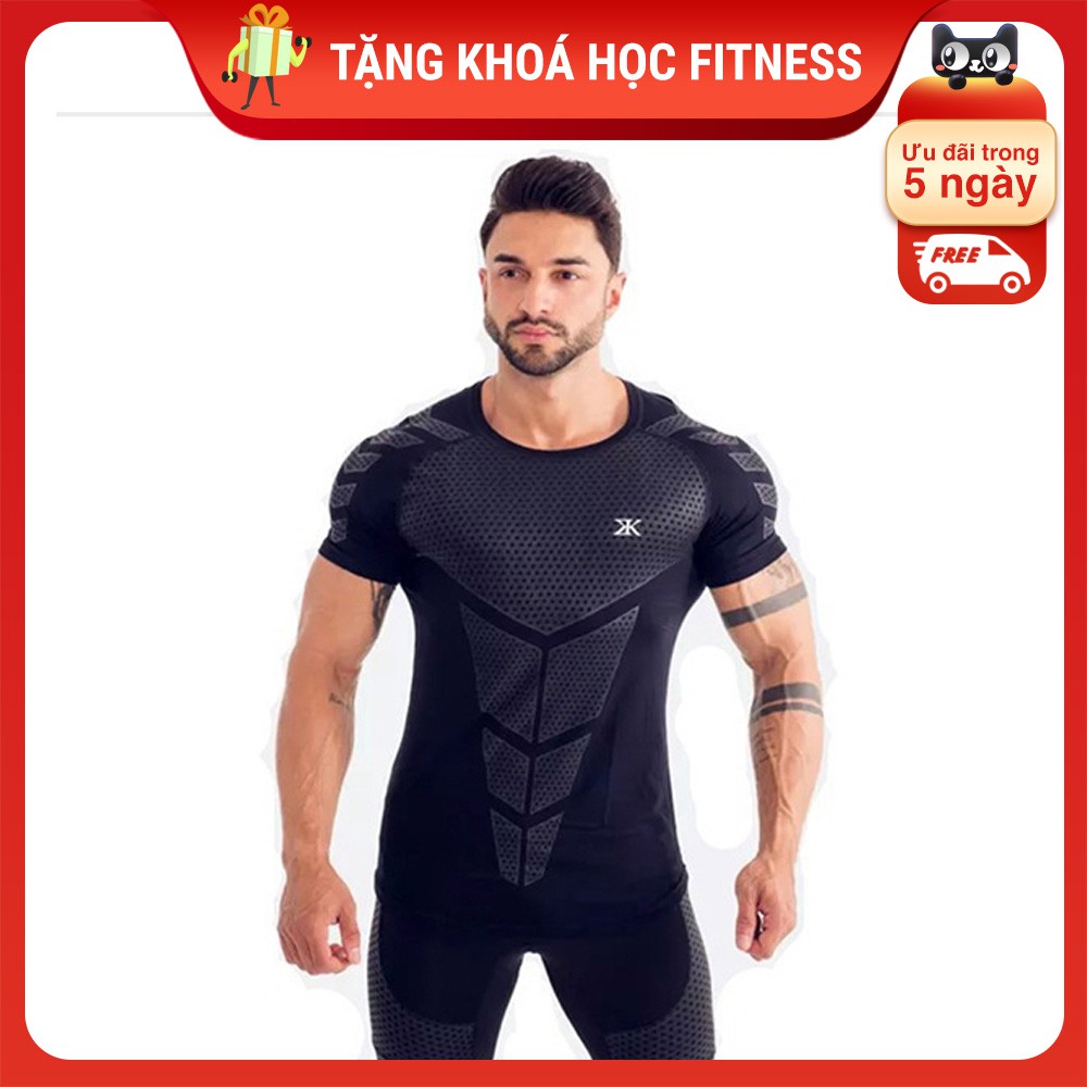 [Mã FAGREEN55 giảm 10% tối đa 30K đơn từ 99K] Áo Tập GYM Ôm Body Nam Tay Ngắn ZK A-006