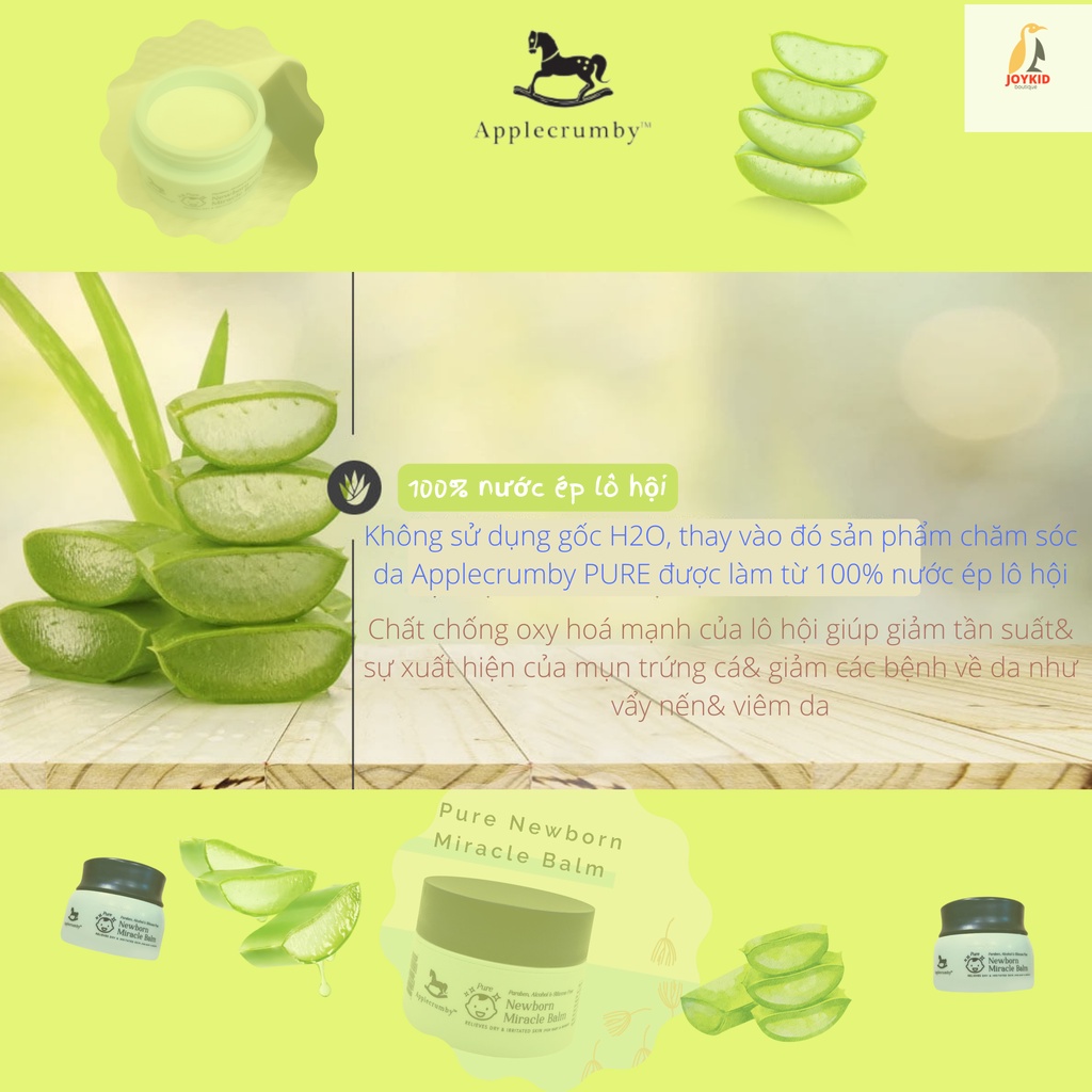 Kem dưỡng da Applecrumby Pure Newborn Miracle Balm hữu cơ cho bé sơ sinh 35 gm
