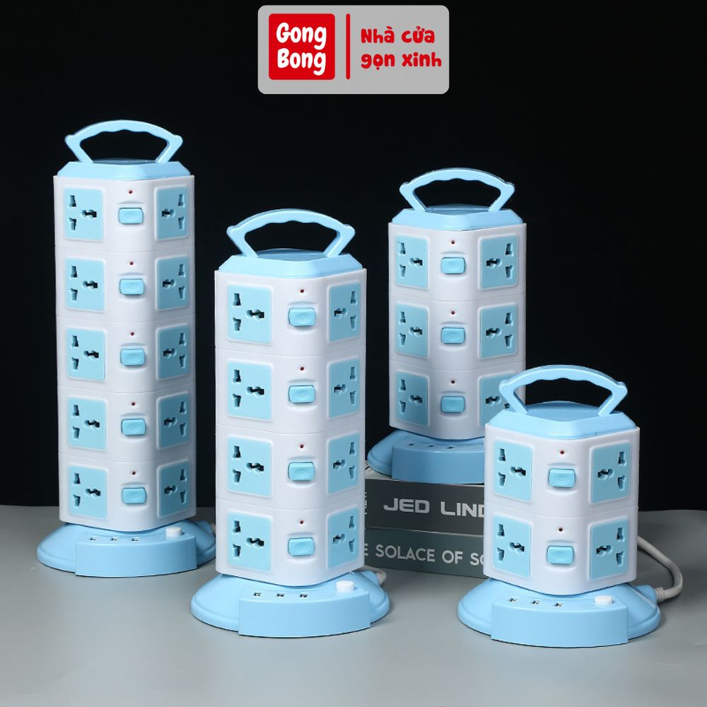 Ổ cắm điện thông minh nhiều tầng kết hợp sạc USB chống giật điện