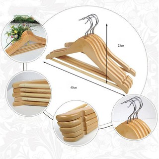 Combo 10 Móc Gỗ Treo Quần Áo - Tam Giác Vàng, Móc Dáng Chữ A Tiện Dụng