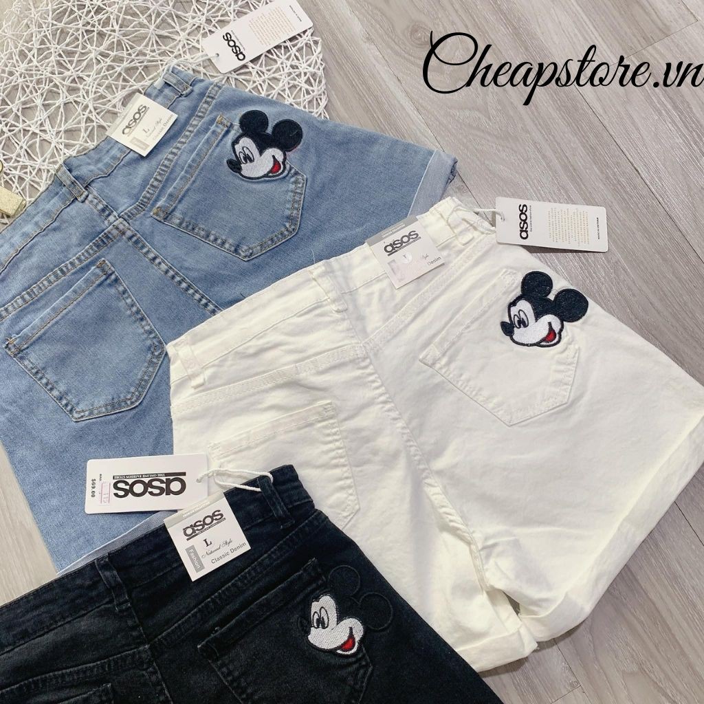 [Có video cận cảnh] Quần sooc nữ, quần sooc jean Mickey cute, siêu xinh B004 | BigBuy360 - bigbuy360.vn