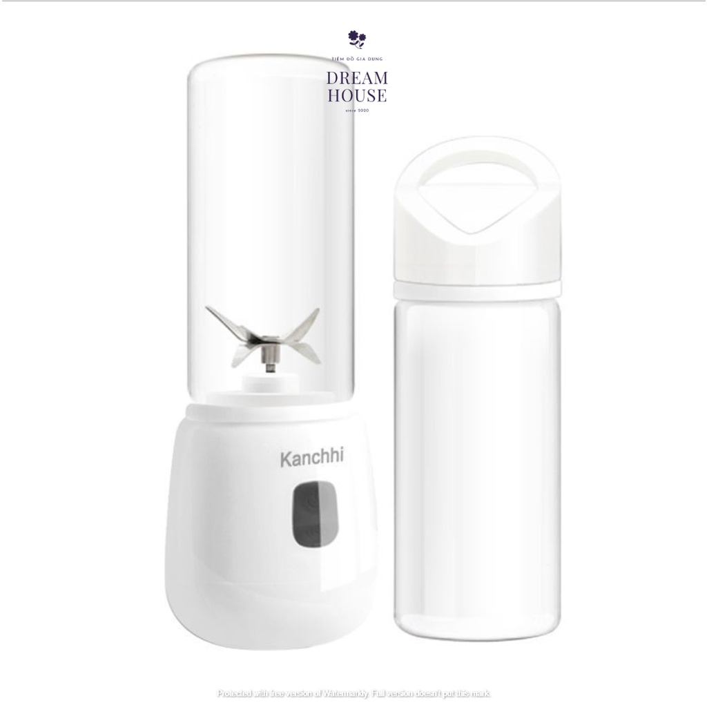 Máy Xay Sinh Tố Cầm Tay Kanchhi 4 Lưỡi Dao Dung Tích 300ml Cổng Sạc USB Tiện Dụng Nhỏ Gọn Haochi
