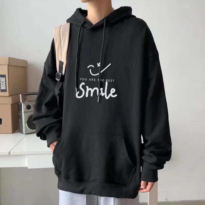 Áo hoodie Mùa Đông Dáng Suông Thoải Mái In Họa Tiết Chữ Phong Cách Hàn Quốc Thời Trang Cho Nam Cỡ M-5XL