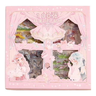 Set 10 tấm sticker cute chiết ngẫu nhiên từ hộp 100 sticker - Cổ trang, cung hoàng đạo