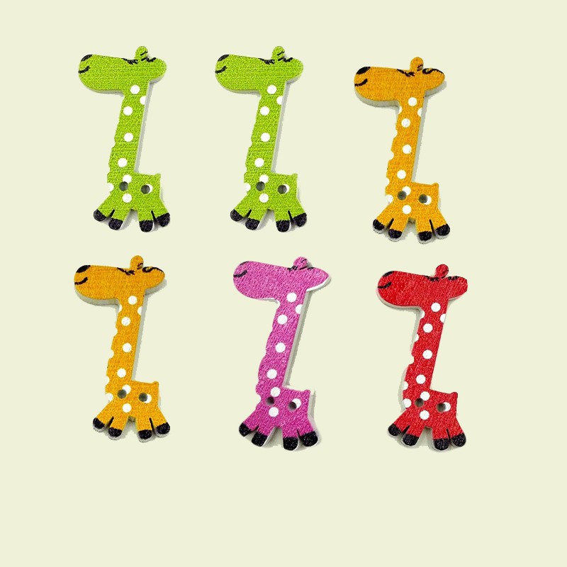 Bộ 50 nút gỗ hình hưu cao cổ cho trẻ em