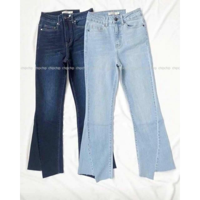 Lenkapas - Quần Jeans ống loe sành điệu hai màu xanh nhạt và đậm (hình thật)