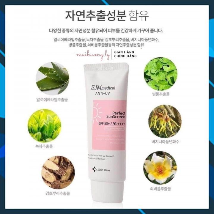 [Hàng Chuẩn]Kem Chống Nắng Nâng Tone Da SJM Medical Anti UV Perfect SunScreen SPF50+/PA++++ 60g Hàn Quốc White Store
