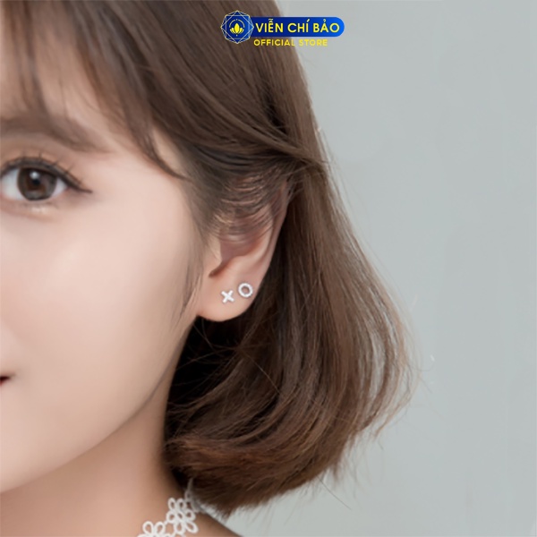 Bông tai bạc nữ hình XO chất liệu bạc S925thời trang phụ kiện trang sức nữ thương hiệu Viễn Chí Bảo E041