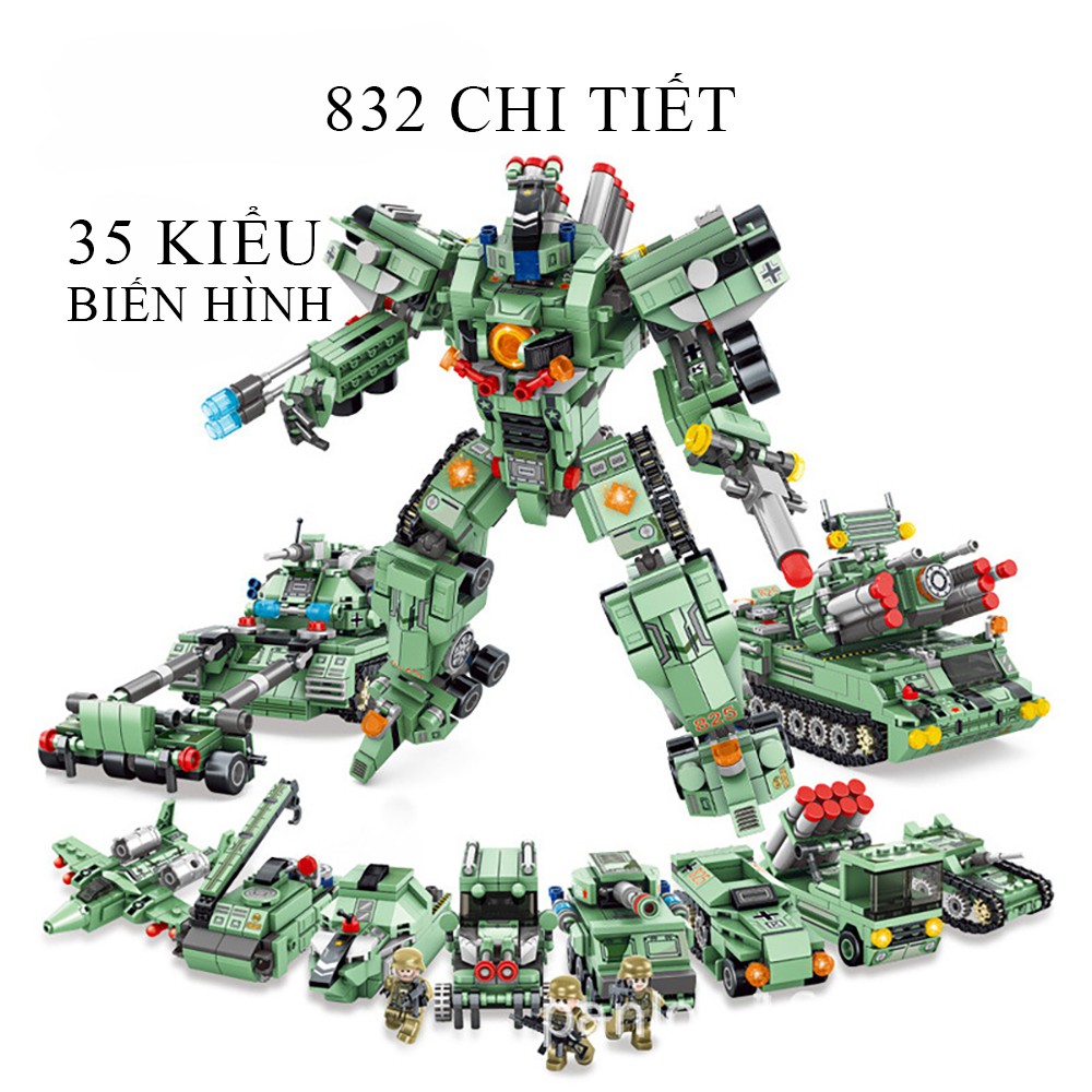 Đồ chơi Lego, Bộ đồ chơi lắp ghép Lego Robot chất liệu nhựa ABS với hơn 500 - 800 chi tiết đa dạng cách ghép cho bé