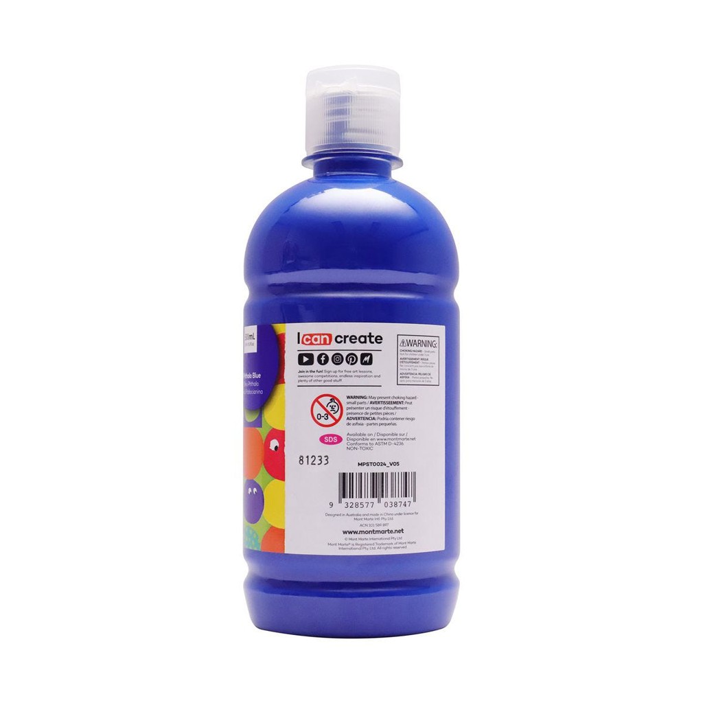 Màu Nước Poster Paint Mont Marte 500ml - Phthalo Blue - MPST0024