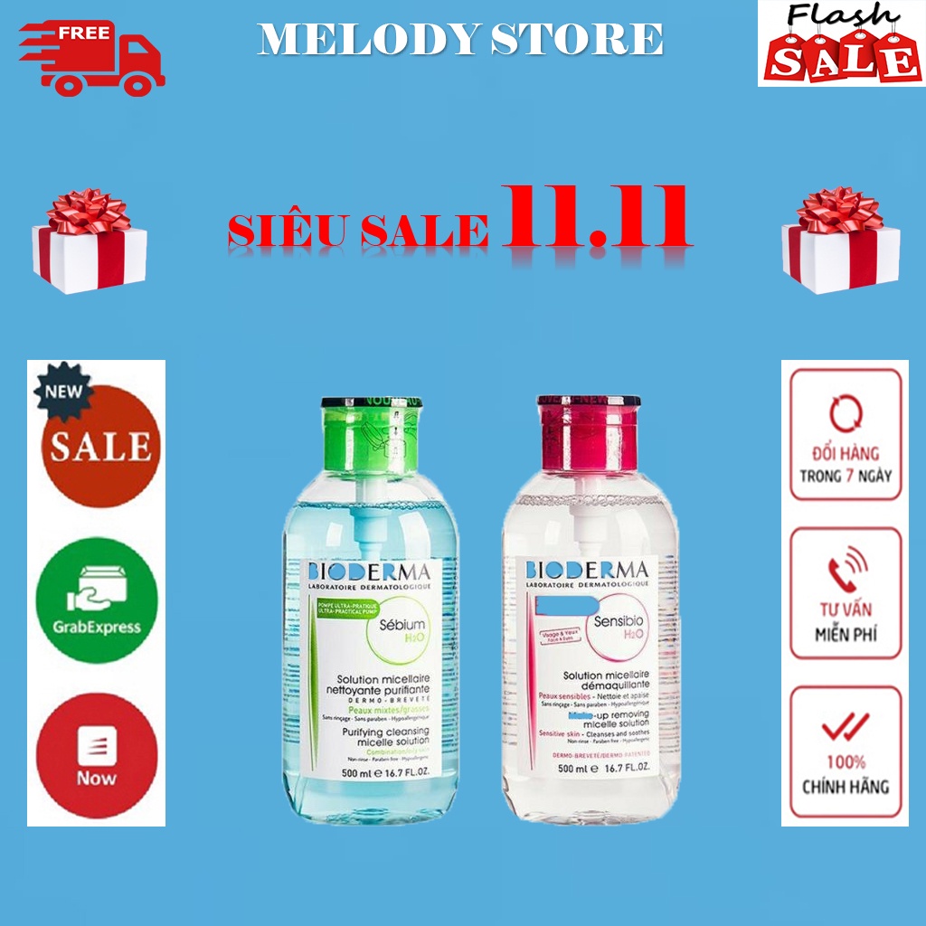 [ 𝑪𝒉𝒖𝒂̂̉𝒏 𝑪𝒉𝒊́𝒏𝒉 𝑯𝒂̃𝒏𝒈 ] Nước Tây Trang Bioderma 500ml ⚡️ Hàng Nội Địa Pháp Có Nút Nhấn
