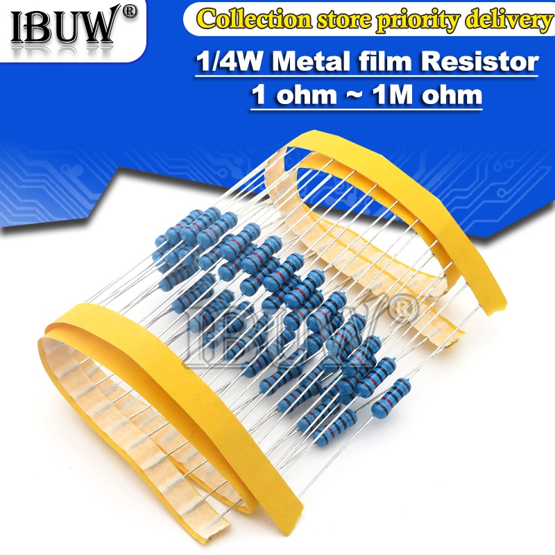 Set 100 Điện Trở Màng Kim Loại 1 / 4W 0R ~ 16R 0R 1R 4.7R 10R 16R 1% ohm Chuyên Dụng