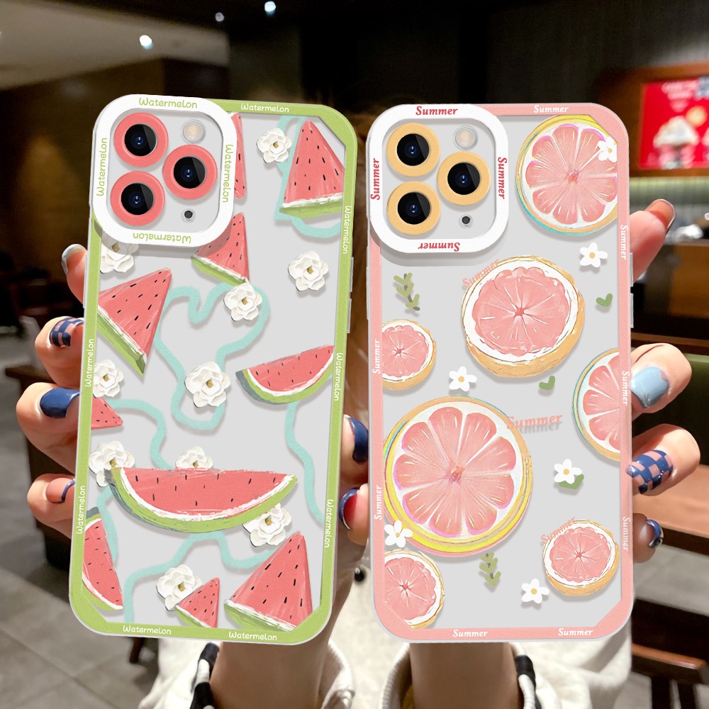 Ốp Điện Thoại TPU Mềm Chống Sốc In Hình Dưa Hấu Cho iPhone 13 Pro Max 11 12 Pro X XS Max 7 8 Plus SE 2020