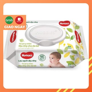 BỊCH 64 MIẾNG KHĂN GIẤY ƯỚT HUGGIES KHÔNG MÙI LAU SẠCH DỊU NHẸ