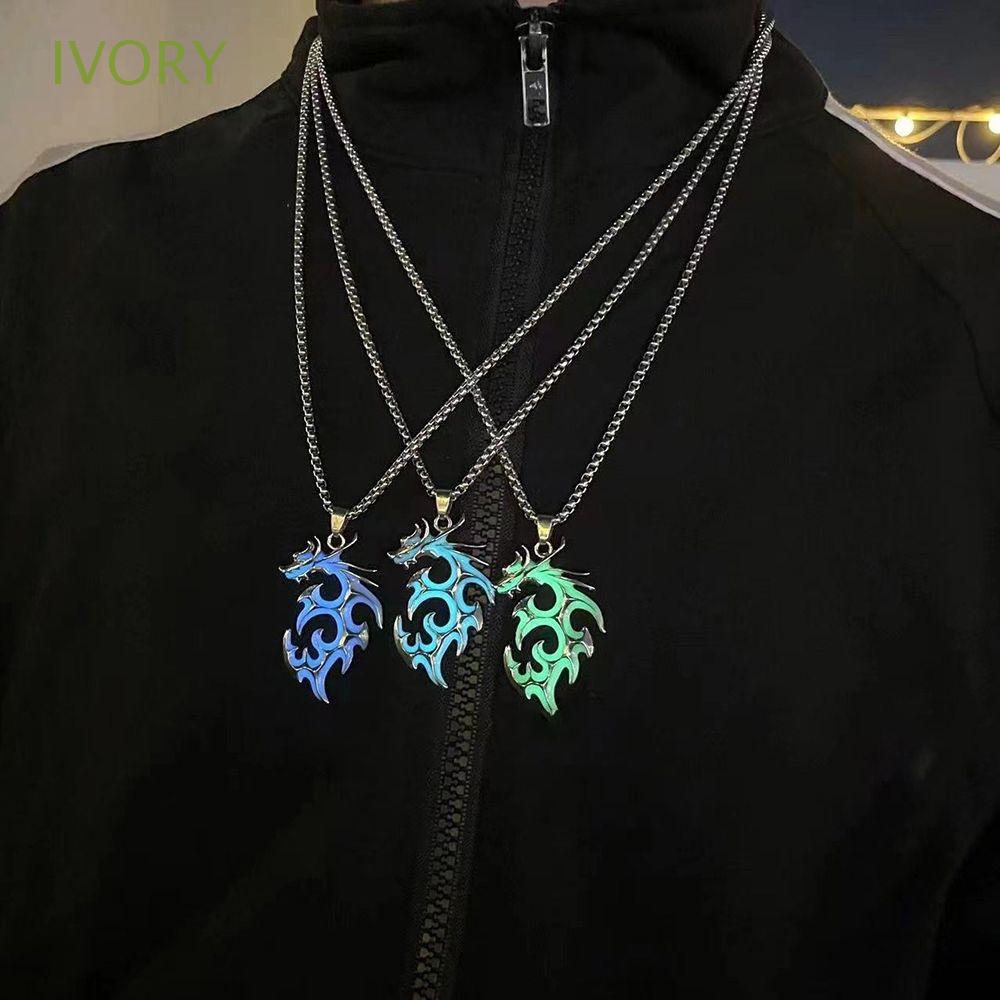 Vòng Cổ Choker Màu Dạ Quang Hình Rồng Phong Cách Hip Hop Cá Tính Cho Nam Và Nữ