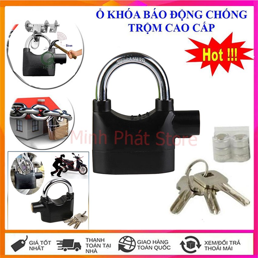 Ổ Khóa Có Còi Báo Động Chống Trộm Cao Cấp Phát Ra Tiếng Kêu 2 Chế Độ