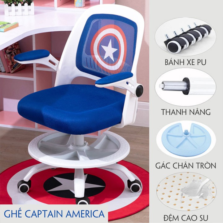 Ghế chống gù học sinh (Doremon, Caption Ngôi sao, Superman, Hello Kitty) tặng tấm lót sàn - Ghế ngồi học trẻ em