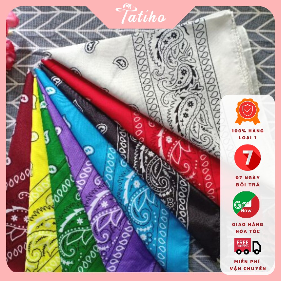 [Hàng Xịn, Giá Tốt] Khăn Bandana, Khăn Turban Phong Cách Hàn Quốc Nhiều Màu - Size 55x55cm - Mã B000