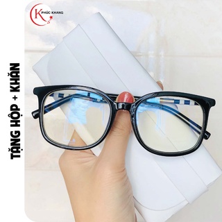 Gọng kính giả cận nam nữ mắt vuông to thời trang đi đường chống bụi PK06