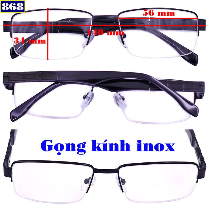 Gọng kính inox nửa viền