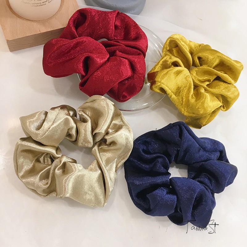 Scrunchies - Cột tóc scrunchie vải nhung lụa