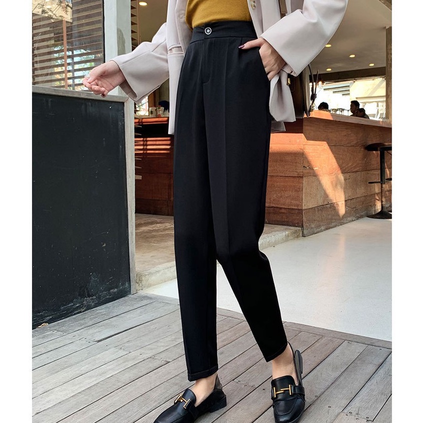 Quần dài baggy bigsize / Quần tây baggy màu đen CRQ024