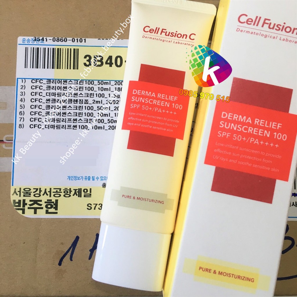 (Đủ BILL) Kem chống nắng dành cho bé Cell Fusion C Derma Relief Suncreen SPF50+ PA++++