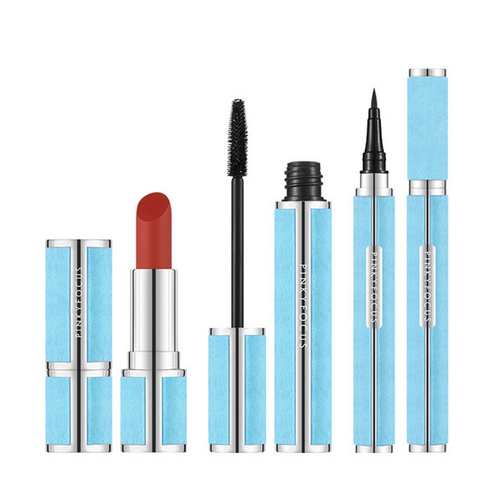 (Hàng Mới Về) Bộ Mỹ Phẩm Trang Điểm Gồm Son Môi + Bút Kẻ Mắt + Mascara + Bút Kẻ Mắt Thương Hiệu Pinkyfocus | BigBuy360 - bigbuy360.vn