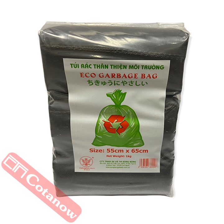 Túi Đựng Rác Đen 3 Cuộn 1KG Túi Rác Thân Thiện Môi Trường COTANOW