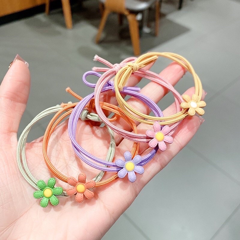 Dây Cột Tóc_ Buộc Tóc Hình Hoa Nhỏ Phong Cách Hàn Quốc Cute