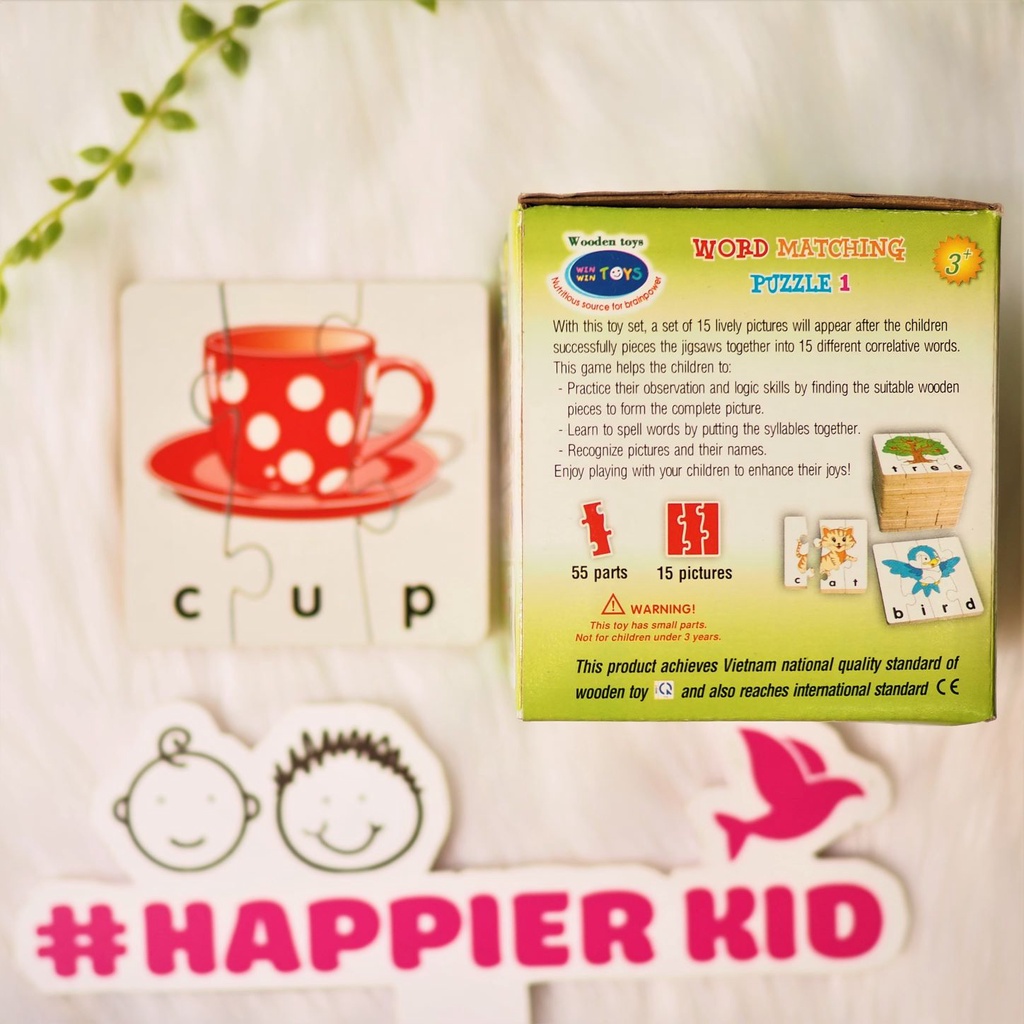 Đồ chơi gỗ ghép hình Winwintoys, học chữ Tiếng Anh, mẫu 1