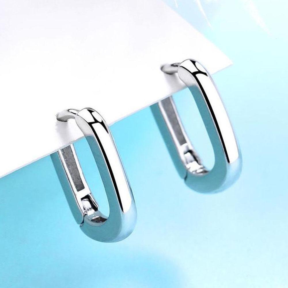 Bông Tai Dạng Vòng Hình Chữ U Phong Cách Tối Giản Cho Nam Và Nữ|Bông Tai Mạ BạC DạNg KẹP TiệN DụNg