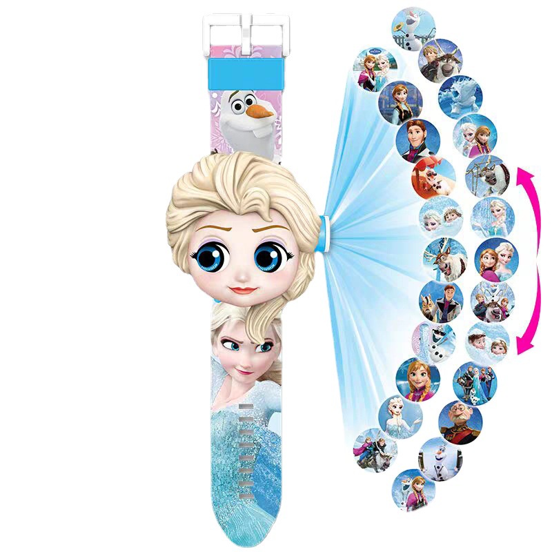 Đồng Hồ Chiếu 24 Hình 3D Kira Kỳ Lân Mickey Ultraman Hello Kitty Hoạt Hình