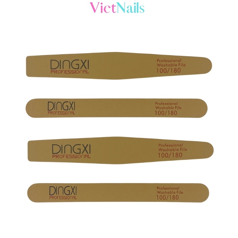 Dũa Móng Bột Móng Gel DINGXI Nhám Da Bò Kiểu Dáng Chữ Thập Và Dũa Mỏng Độ Nhám 100/180