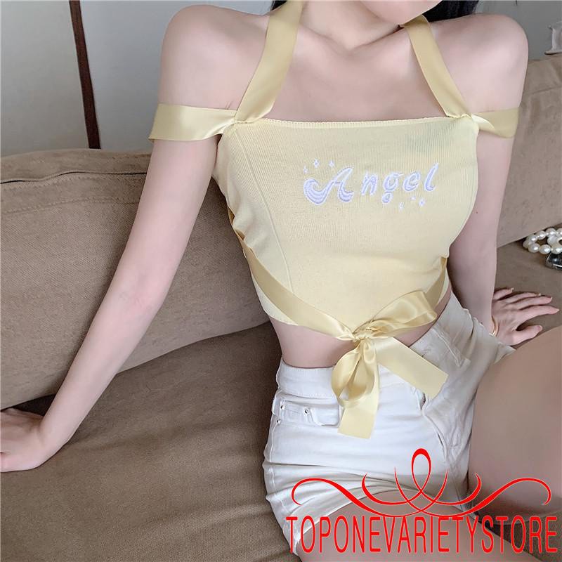 Áo hai dây Dệt Kim Thêu Chữ Thời Trang Cho Nữ | BigBuy360 - bigbuy360.vn