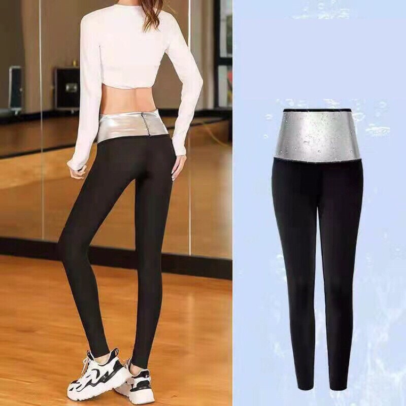 Quần Giảm Mỡ tập gym nữ dài lưng cao - QUẦN LEGGING NỮ MÀU ĐEN CO GIÃN 4 CHIỀU tan mỡ bụng