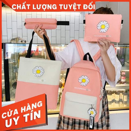 BỘ BALO THỜI TRANG 4 MÓN HÌNH HOA CÚC