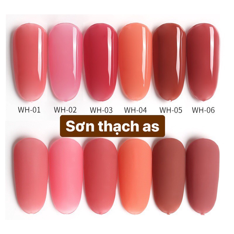 Sơn AS sơn móng tay gel sơn thạch hồng thạch đỏ chai 15ml mã WH