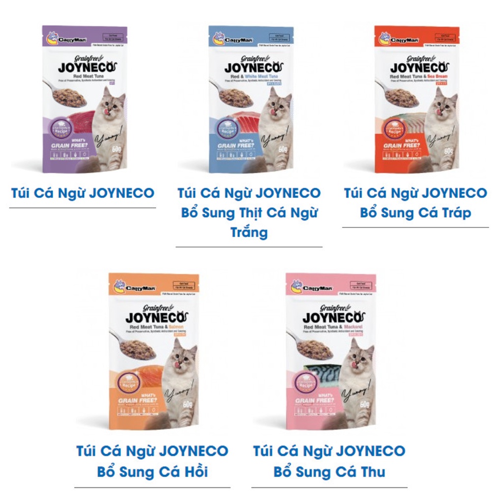 JOYNECO PATE GÓI 60GR ĐẬM VỊ CÁ NGUYÊN CHẤT CHO MÈO