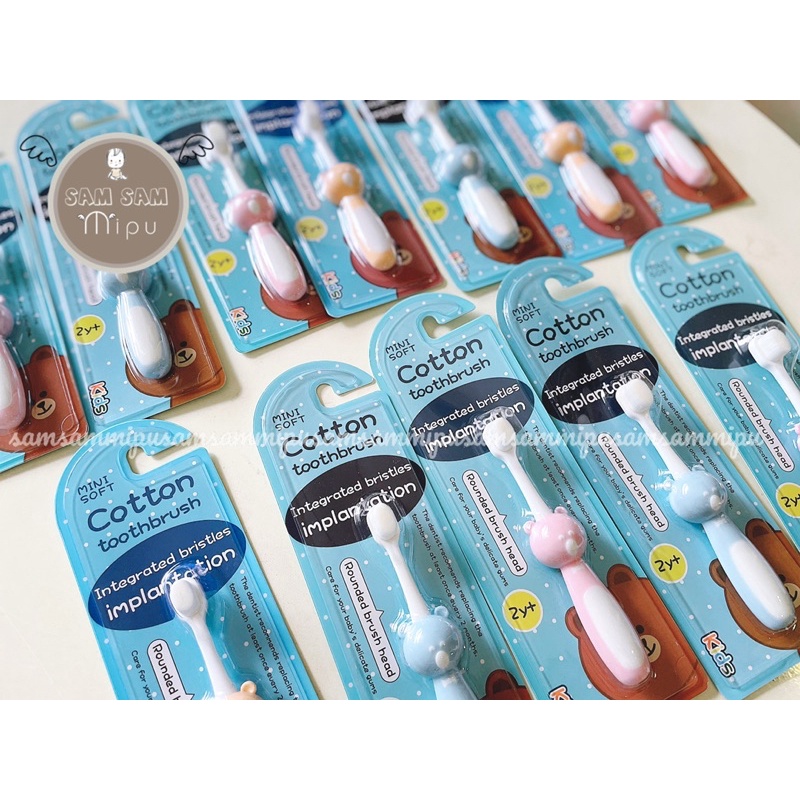 Bàn chải đánh răng lông cotton siêu mềm cho bé Cotton toothbrush - Shop Mẹ Sam