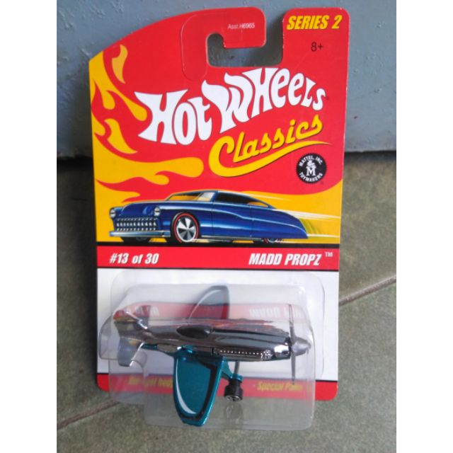 Máy bay Hotwheels Classics Madd Propz xanh