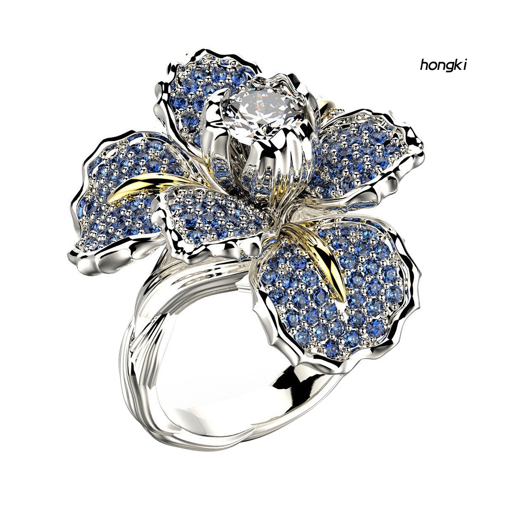 Nhẫn Đính Đá Hình Hoa Sang Trọng Cho Nữ